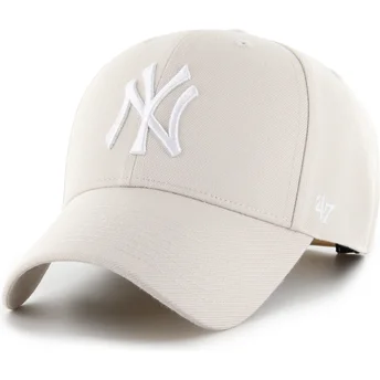 Buet beige snapback-kasket MVP Bone fra New York Yankees MLB fra 47 Brand