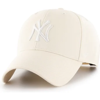 Buet beige snapback-kasket MVP Natural fra New York Yankees MLB fra 47 Brand