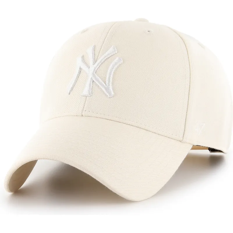 buet-beige-snapback-kasket-mvp-natural-fra-new-york-yankees-mlb-fra-47-brand