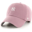 lyserod-justerbar-buet-kasket-clean-up-base-runner-mini-logo-fra-new-york-yankees-mlb-af-47-brand