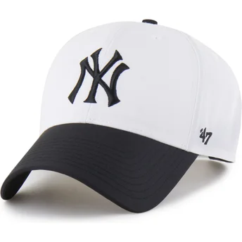 Hvid og sort buet snapback-kasket MVP Brrr Two Tone fra New York Yankees MLB fra 47 Brand