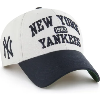 Buet beige og marineblå justerbar kasket MVP Broke Line fra New York Yankees MLB fra 47 Brand