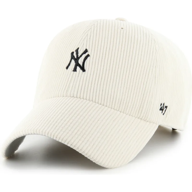 buet-beige-justerbar-kasket-clean-up-cord-base-runner-fra-new-york-yankees-mlb-fra-47-brand
