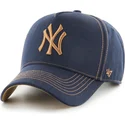 justerbar-marinebla-og-brun-buet-kasket-mvp-dt-contrast-stitch-fra-new-york-yankees-mlb-fra-47-brand