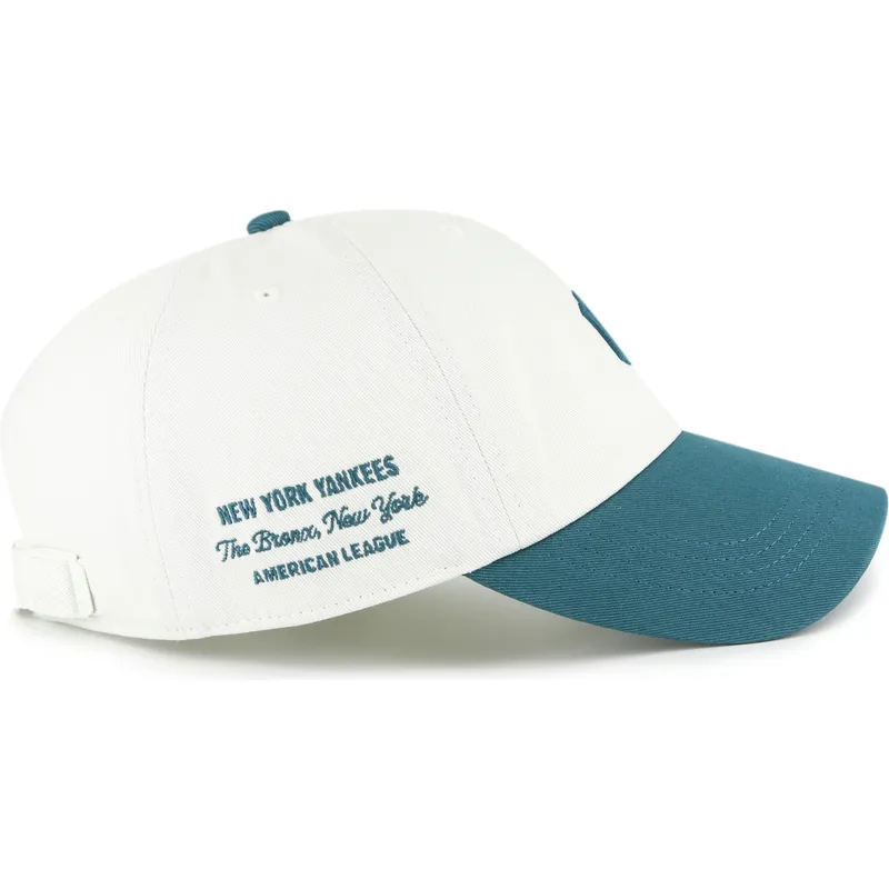 buet-beige-og-gron-justerbar-kasket-clean-up-contemporary-two-tone-fra-new-york-yankees-mlb-fra-47-brand