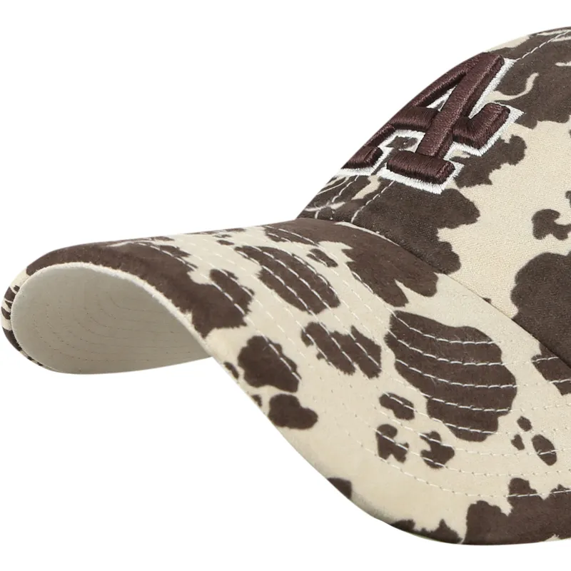 brun-justerbar-curved-kasket-med-brunt-logo-clean-up-bessie-fra-los-angeles-dodgers-mlb-fra-47-brand