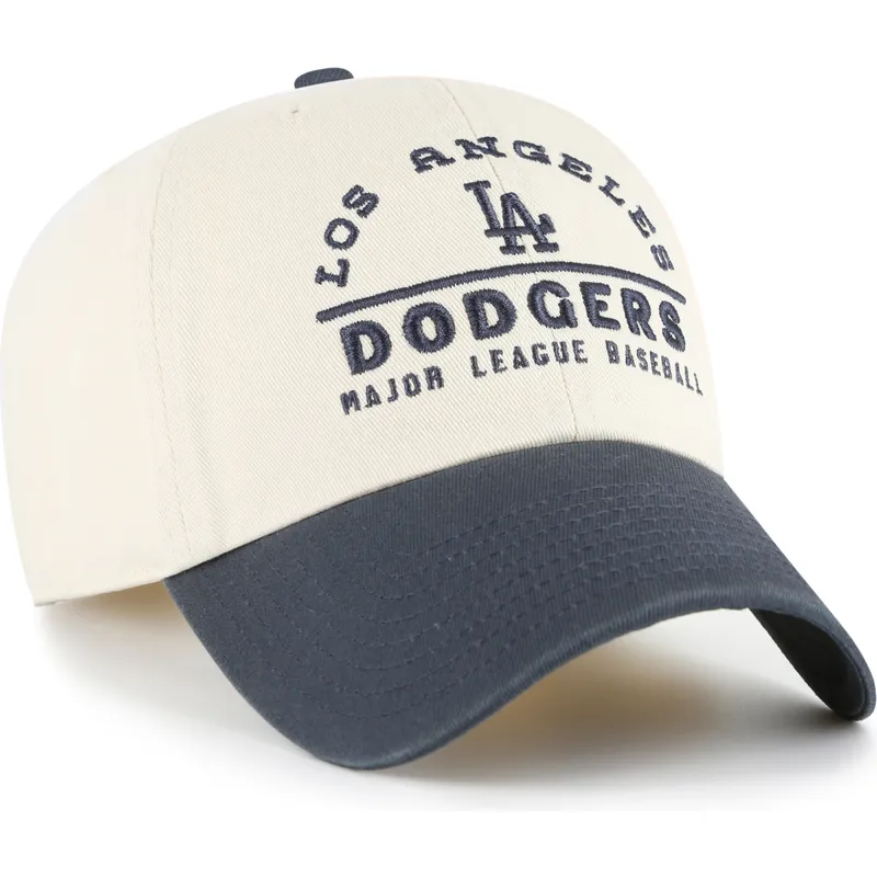 buet-beige-og-marinebla-justerbar-kasket-clean-up-windham-fra-los-angeles-dodgers-mlb-fra-47-brand