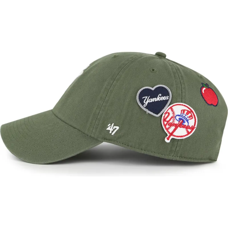 gron-justerbar-curved-kasket-clean-up-badges-fra-new-york-yankees-mlb-fra-47-brand