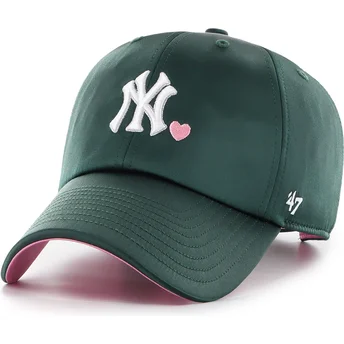 Grøn justerbar curved kasket Clean Up With Love fra New York Yankees MLB af 47 Brand