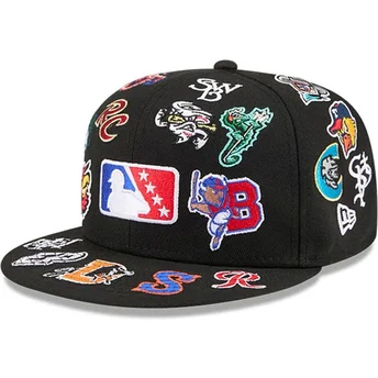 Sort fitted 59FIFTY All Over MiLB-flatcap fra New Era