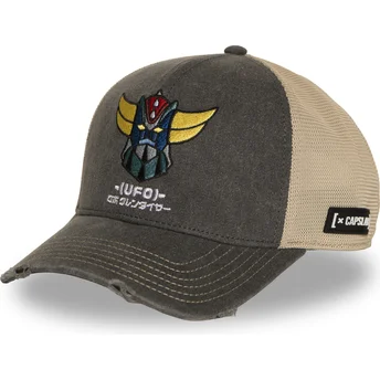 Grå og beige trucker-kasket Robot Grendizer GOL7 GOLB fra Capslab