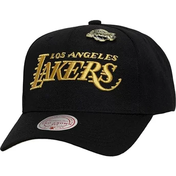 Sort curved snapback kasket Pinned Gold Pro fra Los Angeles Lakers NBA af Mitchell & Ness