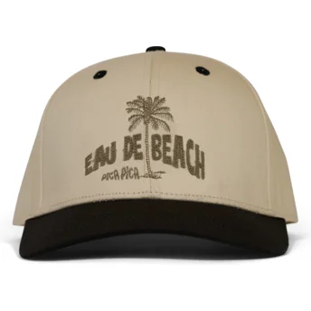 Buet beige og sort snapback-kasket Eau De Beach fra Pica Pica