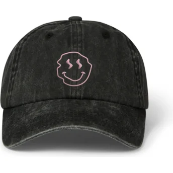 Sort justerbar curved cap Smiley Washed fra Pica Pica
