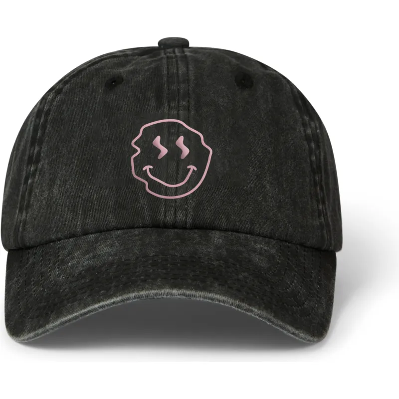 sort-justerbar-curved-cap-smiley-washed-fra-pica-pica