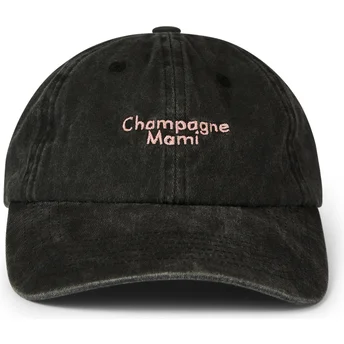 Sort justerbar curved cap Champagne Mami Washed fra Pica Pica