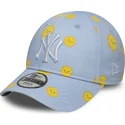 bla-justerbar-buet-kasket-til-dreng-9forty-summer-all-over-print-fra-new-york-yankees-mlb-fra-new-era
