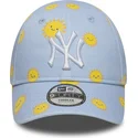 bla-justerbar-buet-kasket-til-dreng-9forty-summer-all-over-print-fra-new-york-yankees-mlb-fra-new-era