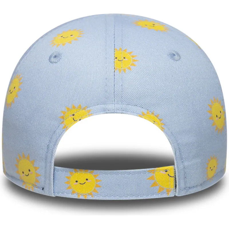 bla-justerbar-buet-kasket-til-dreng-9forty-summer-all-over-print-fra-new-york-yankees-mlb-fra-new-era