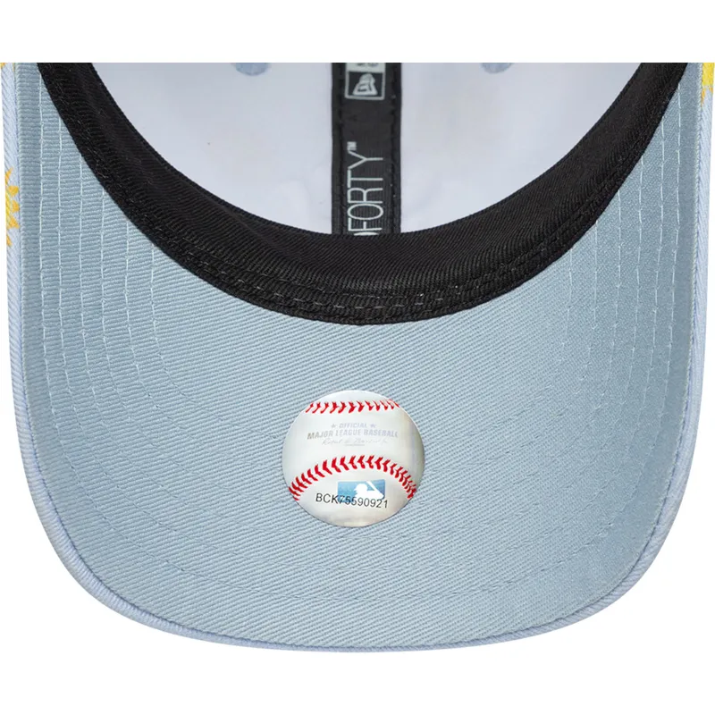 bla-justerbar-buet-kasket-til-dreng-9forty-summer-all-over-print-fra-new-york-yankees-mlb-fra-new-era