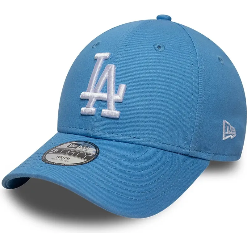lysebla-justerbar-buet-kasket-til-born-9forty-essential-fra-los-angeles-dodgers-mlb-fra-new-era