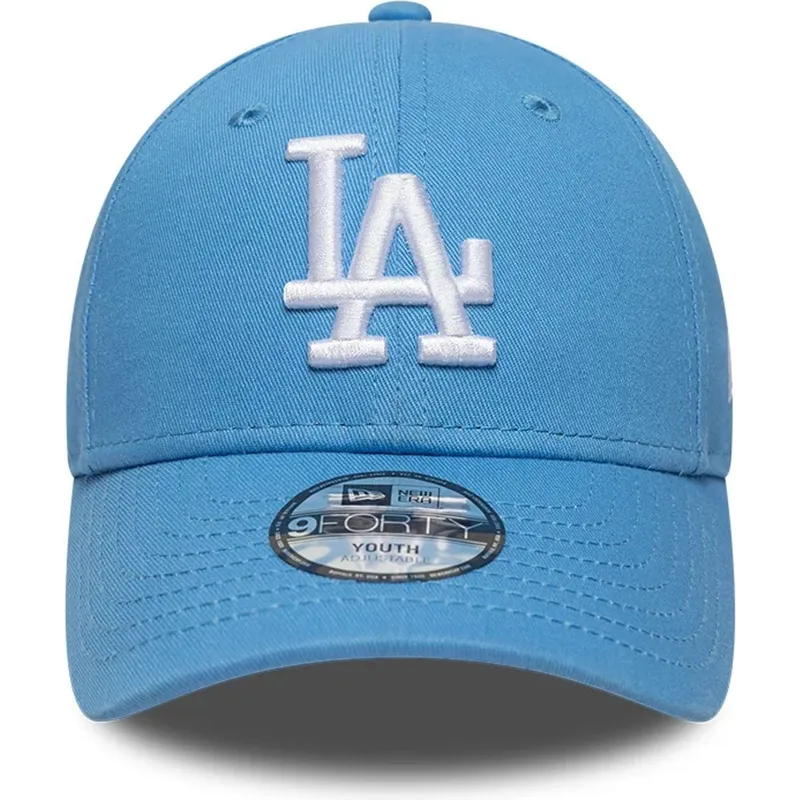 lysebla-justerbar-buet-kasket-til-born-9forty-essential-fra-los-angeles-dodgers-mlb-fra-new-era
