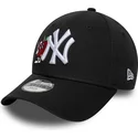 justerbar-sort-buet-kasket-til-born-9forty-icon-fra-new-york-yankees-mlb-fra-new-era