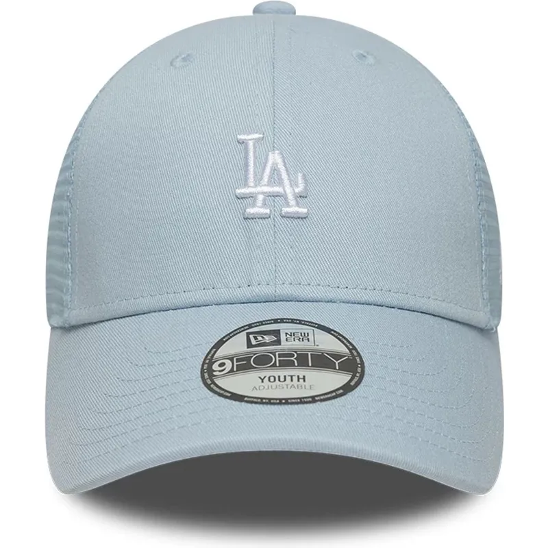 justerbar-bla-trucker-kasket-til-dreng-9forty-homefield-fra-los-angeles-dodgers-mlb-fra-new-era