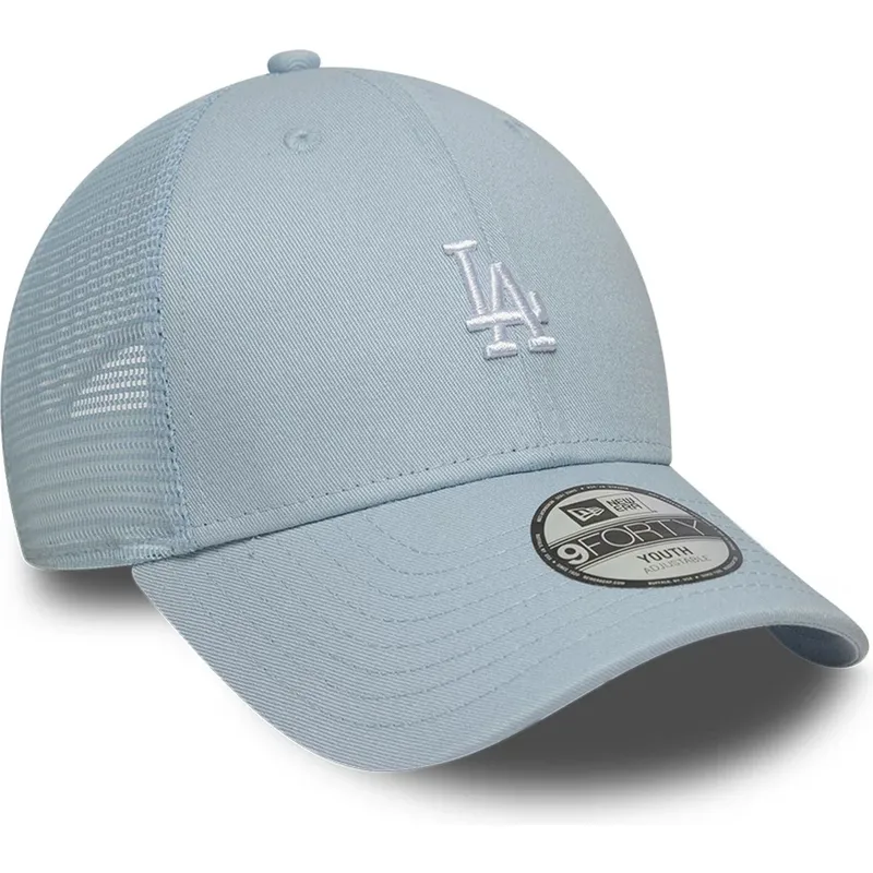 justerbar-bla-trucker-kasket-til-dreng-9forty-homefield-fra-los-angeles-dodgers-mlb-fra-new-era