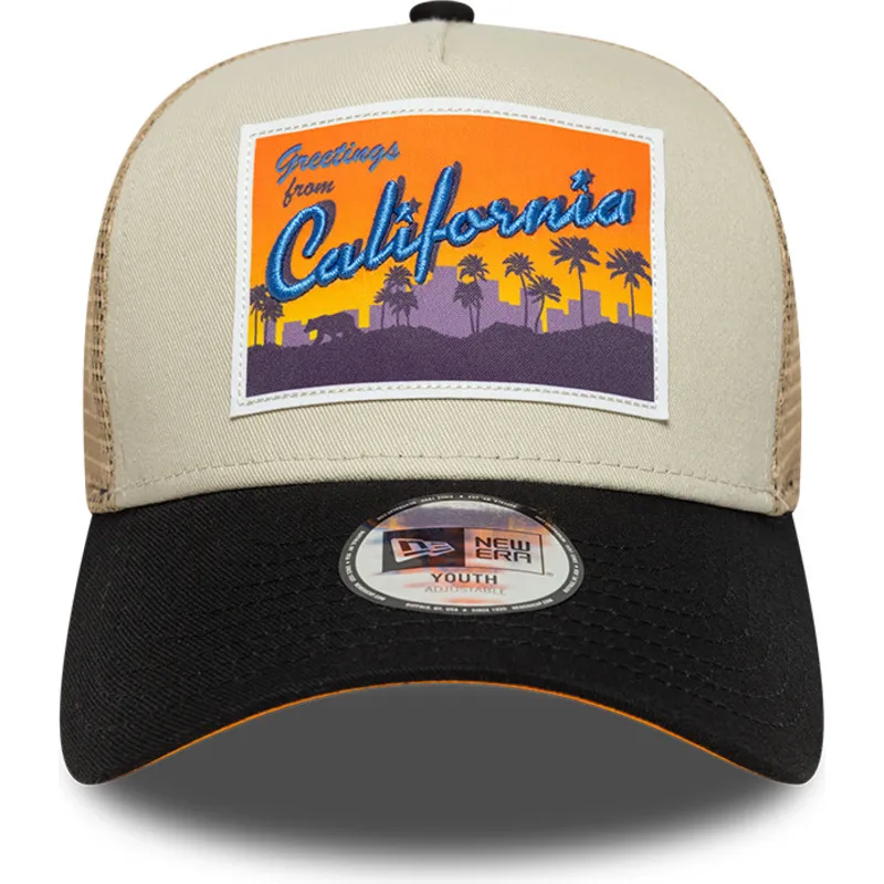 beige-trucker-kasket-til-dreng-a-frame-location-patch-california-fra-new-era