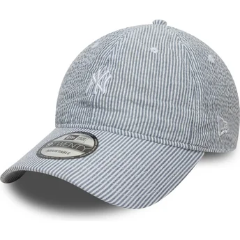 Justerbar marineblå kurvet kasket 9TWENTY Seersucker fra New York Yankees MLB fra New Era
