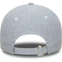 justerbar-marinebla-kurvet-kasket-9twenty-seersucker-fra-new-york-yankees-mlb-fra-new-era