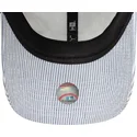 justerbar-marinebla-kurvet-kasket-9twenty-seersucker-fra-new-york-yankees-mlb-fra-new-era