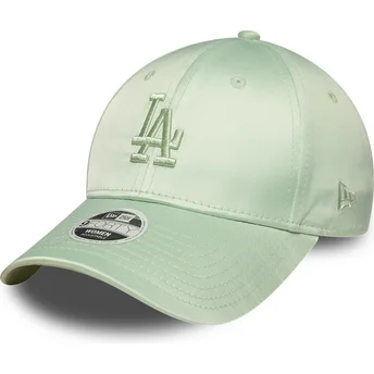 Grøn justerbar buet kasket til kvinder 9FORTY Bow Back Satin fra Los Angeles Dodgers MLB fra New Era