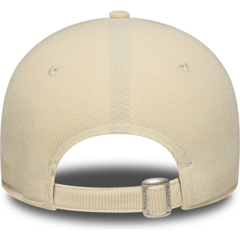buet-beige-justerbar-kasket-til-kvinder-9forty-mini-cord-fra-new-york-yankees-mlb-fra-new-era