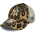 trucker-kasket-leopard-til-kvinder-9forty-m-crown-a-frame-leopard-fra-new-york-yankees-mlb-fra-new-era
