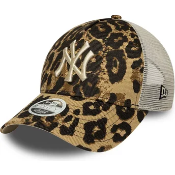 Trucker-kasket leopard til kvinder 9FORTY M-Crown A Frame Leopard fra New York Yankees MLB fra New Era