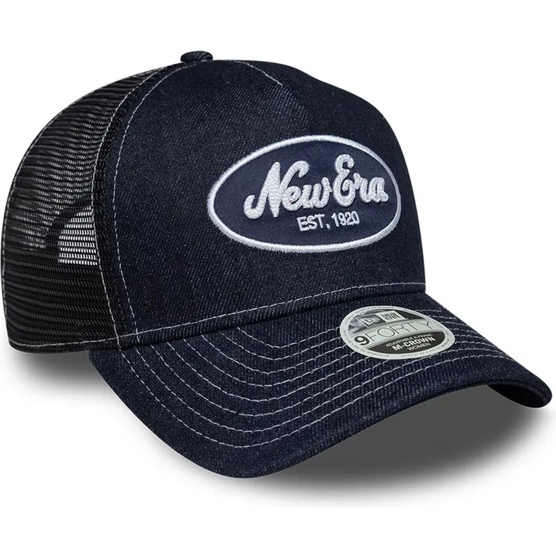marinebla-trucker-kasket-til-kvinder-9forty-m-crown-a-frame-fra-new-era
