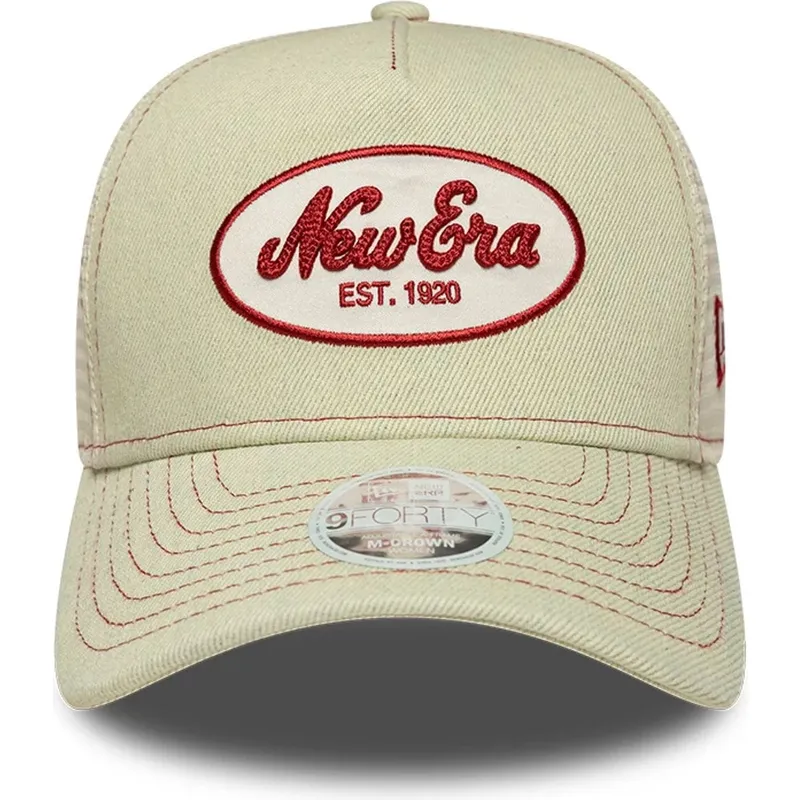 beige-trucker-kasket-til-kvinder-9forty-m-crown-a-frame-fra-new-era