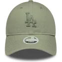 gron-justerbar-buet-kasket-med-gront-logo-til-kvinder-9twenty-midi-linen-fra-los-angeles-dodgers-mlb-fra-new-era