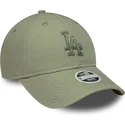 gron-justerbar-buet-kasket-med-gront-logo-til-kvinder-9twenty-midi-linen-fra-los-angeles-dodgers-mlb-fra-new-era