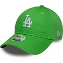 gron-justerbar-kurvet-kasket-til-kvinder-9twenty-league-essential-midi-fra-los-angeles-dodgers-mlb-fra-new-era