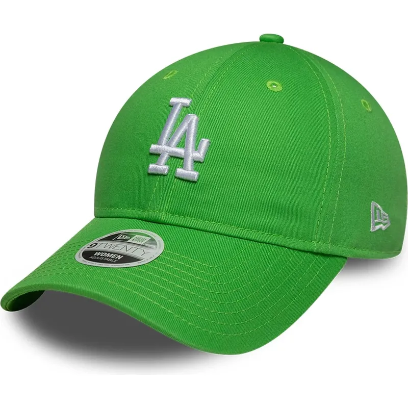 gron-justerbar-kurvet-kasket-til-kvinder-9twenty-league-essential-midi-fra-los-angeles-dodgers-mlb-fra-new-era
