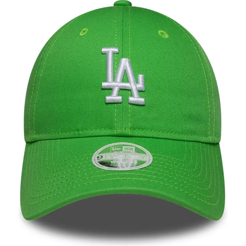 gron-justerbar-kurvet-kasket-til-kvinder-9twenty-league-essential-midi-fra-los-angeles-dodgers-mlb-fra-new-era