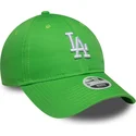 gron-justerbar-kurvet-kasket-til-kvinder-9twenty-league-essential-midi-fra-los-angeles-dodgers-mlb-fra-new-era
