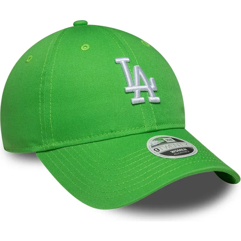 gron-justerbar-kurvet-kasket-til-kvinder-9twenty-league-essential-midi-fra-los-angeles-dodgers-mlb-fra-new-era