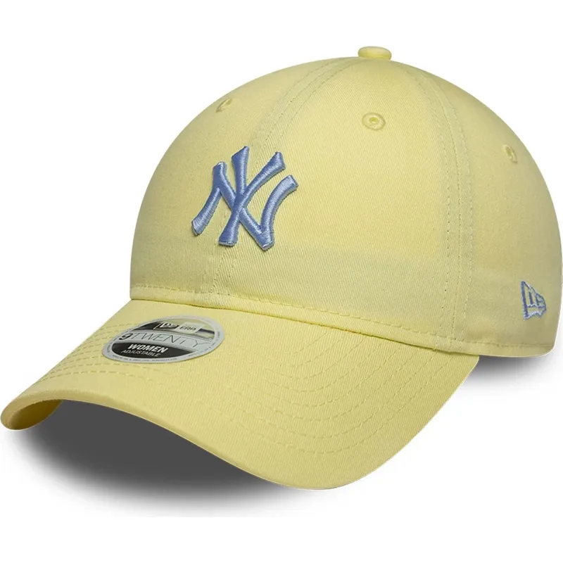 gul-buet-justerbar-kasket-til-kvinder-9twenty-league-essential-midi-fra-new-york-yankees-mlb-fra-new-era
