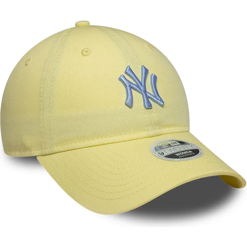 gul-buet-justerbar-kasket-til-kvinder-9twenty-league-essential-midi-fra-new-york-yankees-mlb-fra-new-era