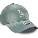 bla-justerbar-buet-kasket-til-kvinder-9twenty-a-frame-denim-fra-los-angeles-dodgers-mlb-fra-new-era
