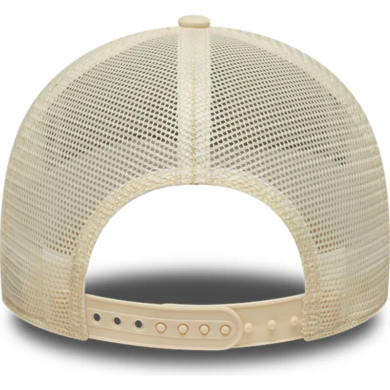 beige-trucker-kasket-med-blat-logo-til-kvinder-9forty-a-frame-floral-fra-los-angeles-dodgers-mlb-fra-new-era